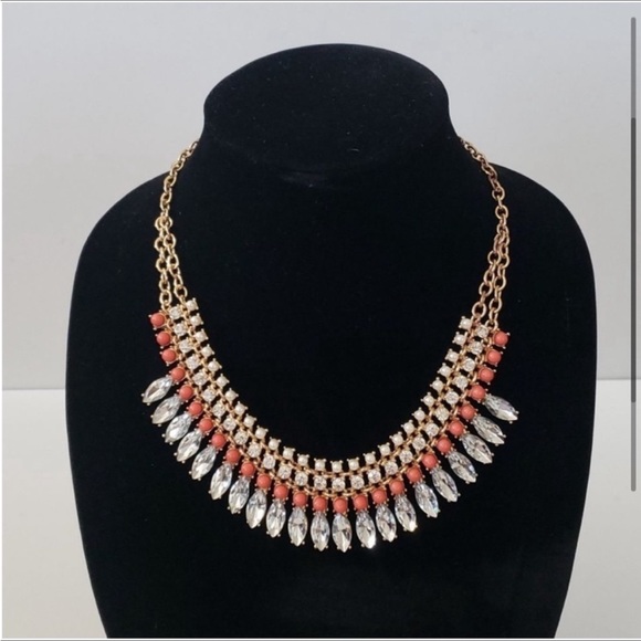 Rhinestone & Pearl Bib Statement Necklace - Picture 2 of 8